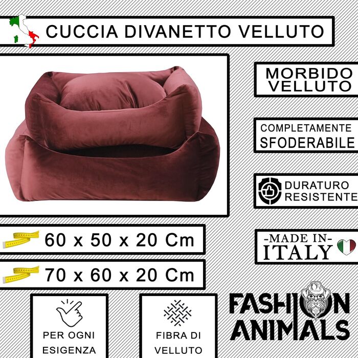 Практичне лежанка для домашніх тварин з блискавкою – м'яка подушка з сатину для собак та котів – знімний чохол – 2 розміри (M, Бордовий)