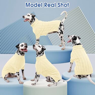 Теплий в'язаний пуловер для собак маленьких порід Queenmore (S, слонова кістка)