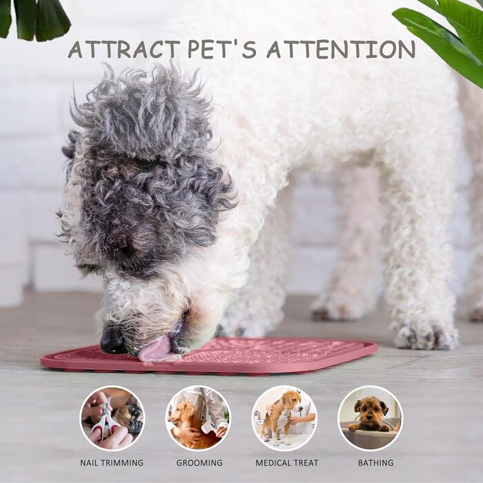 Килимок для собак ChefAide: повільна годівля, проти нудьги та тривоги, 21.6 x 21.6 см