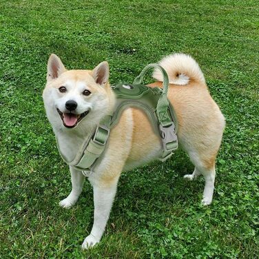 Шлейка для собак TSPRO з тримачем AirTag, регульована нагрудна стрічка для маленьких собак, з зручною ручкою, міцна та світловідбиваюча для прогулянок, бігу, тренувань (Зелена, розмір 2) Розмір 2 (обхват шиї 28.5-42 см, обхват грудей 42-53 см) Зелений