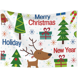 М'яка підстилка для собак та котів ZORIN, 70x50 см, зелена з новорічним дизайном