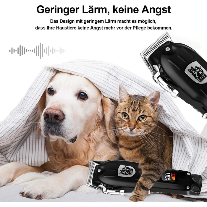 Машинка для стрижки собак, акумуляторна бездротова тиха, для котів та інших тварин, чорна