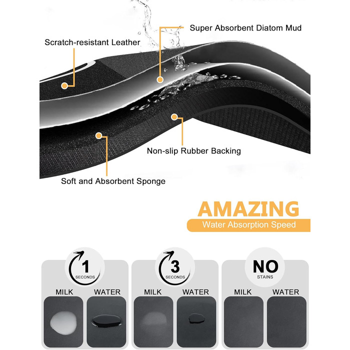 Нековзна килимок-підкладка під миску для собак та котів, сірий, 30 x 50 см