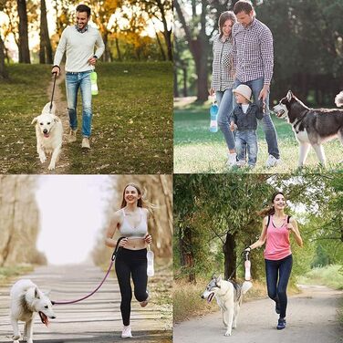 Yiflin 3-в-1 портативна пляшка для собак з мискою та контейнером для корму, дорожня пляшка-дозатор для прогулянок, походів та пиття