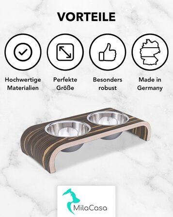 Набір мисок для собак ilaCasa Hundenapf - 2 шт., підняті, для корму та води, Makassar