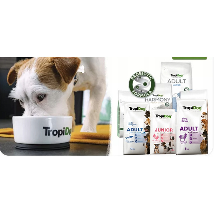 Сухий корм для дорослих собак TropiDog з ягнятиною для середніх та великих порід, 12 кг