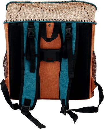 Велосумка для тварин, 32*29*39 см, 2 в 1, складний велосипедний кошик з сіткою, переноска для котів та собак до 7.5 кг (Оранжевий, Синій)