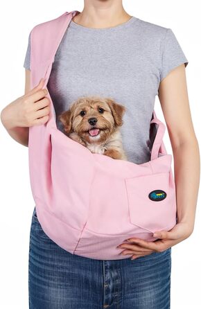 Сумка-переноска для собак Ownpets до 11 кг, рожевий, регульований ремінь, 30×33 см