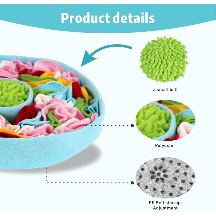 RGBRGB Преміум килимок для повільного годування собак – інтерактивна годівля, стимуляція розуму та зменшення тривоги (Блакитний, 38,1 x 5,1 см)