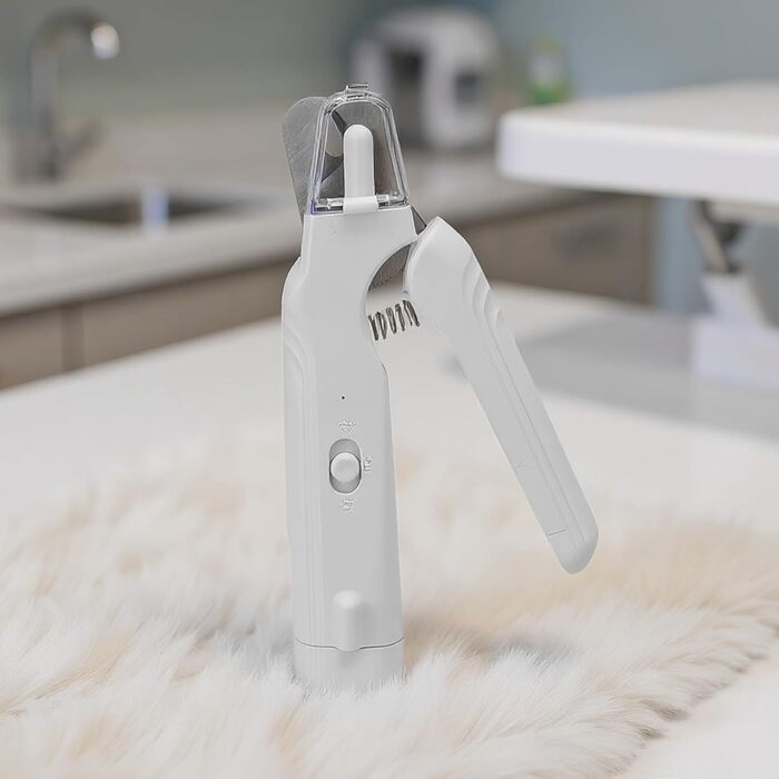 Триммер для нігтів собак з LED-підсвічуванням та акумулятором, для собак, цуценят, догляд за лапами, білий