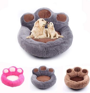 Крісло-лежанка для собак Bärentatze, знімний чохол, для дому та вулиці, миється, подушка для собак, котів, лежанка для собак, корзина для собак, гніздо для котів, лежанка для собак, м'яка, розмір M: 68x62 см, сірий колір