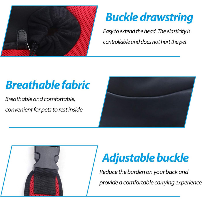 PETCUTE Сумка-переноска для собак, для маленьких собак, переноска для цуценят, дихаюча сітка, транспортна сумка, 9 кг, червона