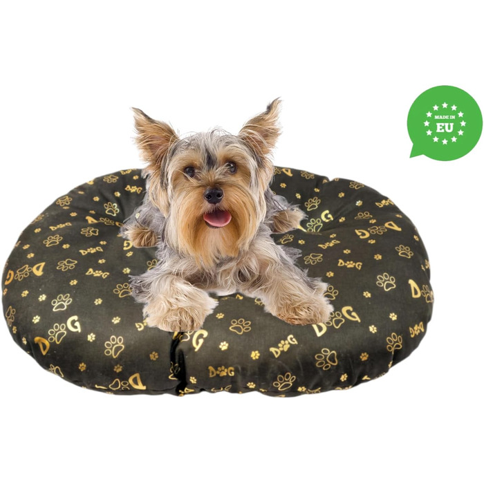 М'який лежак для собак та котів, овальний, 50x34 см, коричневий, миючий