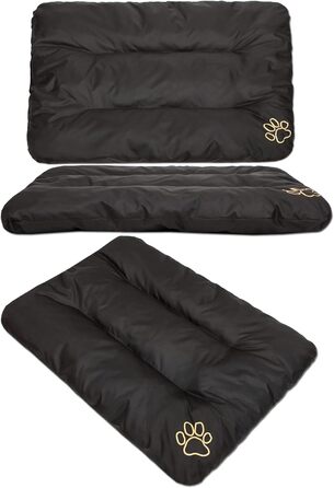 Килимок для собак, лежанка для собак - великий, середній, маленький, водонепроникний, м'який, для дому та на вулицю, 90x60x8 см (чорний)