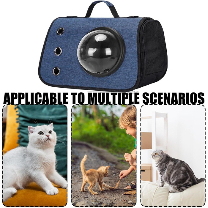 Транспортна сумка для кота/собаки: переноска, дорожній аксесуар, складана сумка для маленьких та середніх тварин (блакитна)