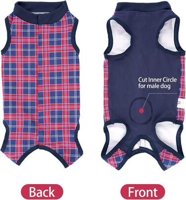 Комбінезон для собак, дихаючий, для захисту хірургічних ран та шкіри, конус від протікання, альтернатива електронного ошейника після операцій XXXL (1 шт) темно-синій