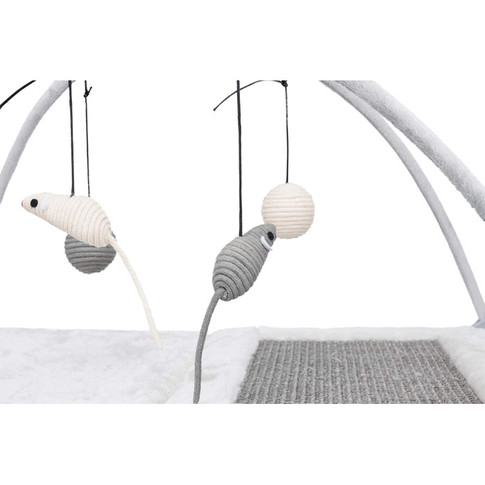 Килимок для котів Trixie з іграшками та сизалевим дряпаком, сірий (43114)