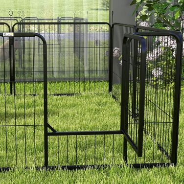 Клітка-загон для цуценят PawHut - металева, 80 x 60 см, чорна