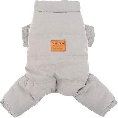 Зунеа Теплий зимовий костюм для собак, флісова підкладка, теплий одяг для цуценят, теплий комбінезон для собак, для дівчаток та хлопчиків (M, сірий)