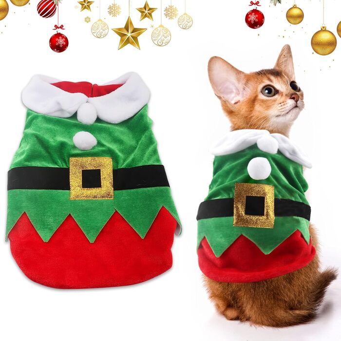 Костюм Святого Миколая для собак Threetols: теплий зимовий набір для тварин, костюм для собак, тепла куртка, набір для собак, святкова одіяння, середній розмір