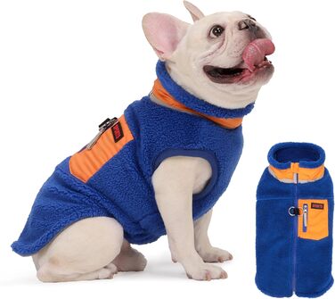 Зимова куртка для собак FeiaX Ware з флісу, тепла жилетка для собак, одяг для собак, жилетка для цуценят для маленьких та середніх собак (Блакитний, XXL)