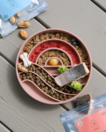 OHMO Antischling Napf для собак (Світанок): миска для собак, котів та цуценят, запобігає здуттям, не ковзає, екологічне силікон, колір Кораловий, розмір L