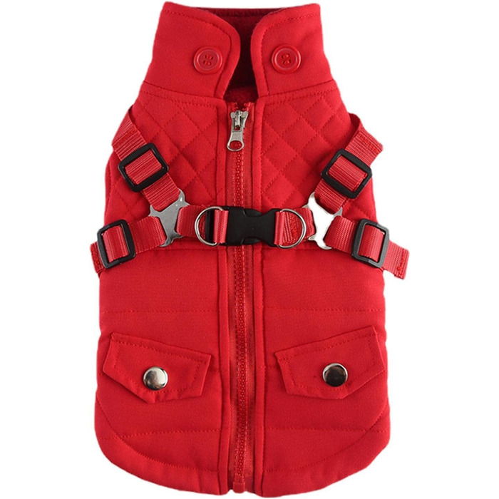 Зимова куртка для собак Huiba: тепла, водонепроникна та вітронепроникна, червона, XL