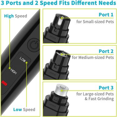 Електричний триммер для нігтів Happyyami для собак та котів - безпечний та зручний, з алмазним насадком