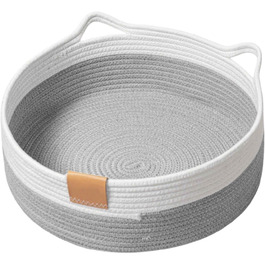 Тканинне ліжко для котів, 50 см в діаметрі, складаний кошик-гніздо, дихаюче ліжко для домашніх тварин, стійке до подряпин універсальне ліжечко для кошенят, світло-сірий колір