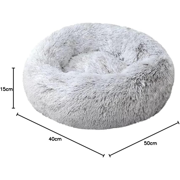 Асторпет | Лежанка для собак та котів Donut Cush, велика, середня та маленька, зручна та приємна на дотик (XS, світло-сірий)