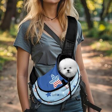 COEQINE Сумка для собак, через плече, рожеві зірки, для подорожей, зручна, для маленьких собак, переноска для тварин, регульований ремінь, дихаюча, з логотипом COEQINE