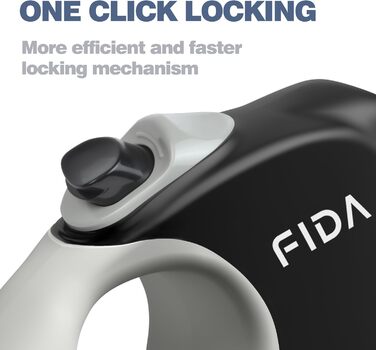 Рулетка для собак Fida 8м, чорна, до 50 кг, 2025