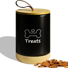 Керамiчна банка для ласощiв для собак, 7.7'x5', з кришкою, бiла. Керамiчна банка для печива для собак, бiла, з кришкою