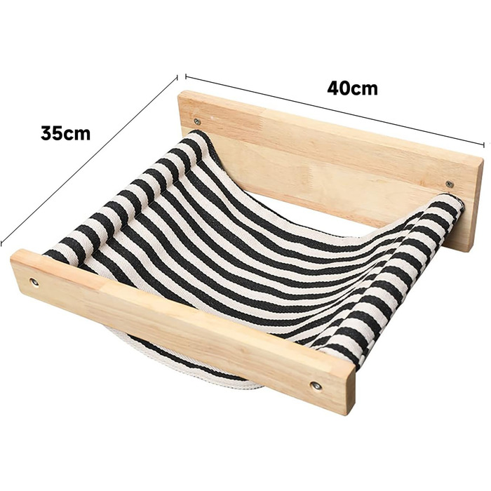 ФУКУМАРУ Клітрова стіна для котів, велике котяче дерево для стіни, з масивного гумового дерева, гамак для котів на стіні для сну та ігор, вантажопідйомність до 18 кг, білий (чорно-білий)