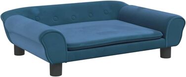 Крісло-ліжко для собак, м'яке ліжко для тварин, лежанка для маленьких собак та котів, блакитний колір, 70 x 48 x 22 см, з велюру