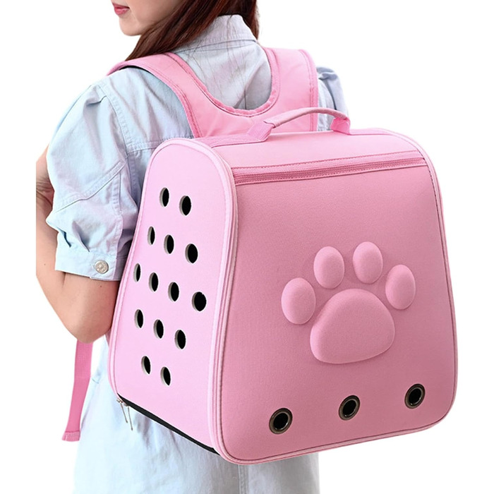 Транспортер для котів та цуценят: легка, дихаюча переноска для котів та собак (рожевий)