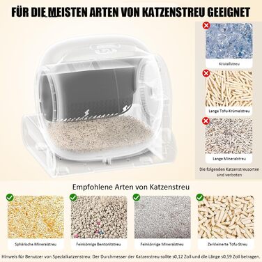 Автоматичний туалет для котів Katzenklo з самоочищенням, 65л, XXL, без запаху, з керуванням через додаток, для 2+ котів