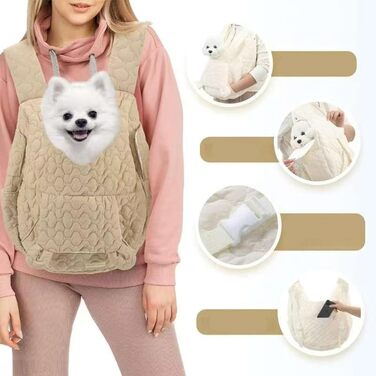 Рюкзак-переноска для собак та котів Ahuuen - дихаючий, м'який, для маленьких собак, кошенят, подорожей, кемпінгу, прогулянок, їзди на велосипеді, Khaki