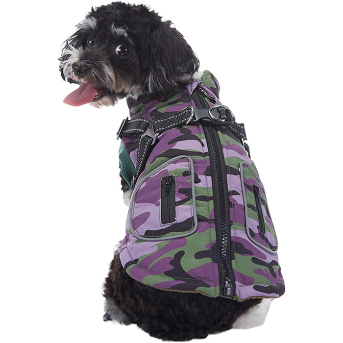 Зимовий теплий одяг для собак - водонепроникний теплий жилет для цуценят з інтегрованим шлейкою, захист від будь-якої погоди | Надійний крій для собак маленьких, середніх та великих порід