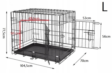 Металева клітка-вольєр для собак 104x70x77 см, I184