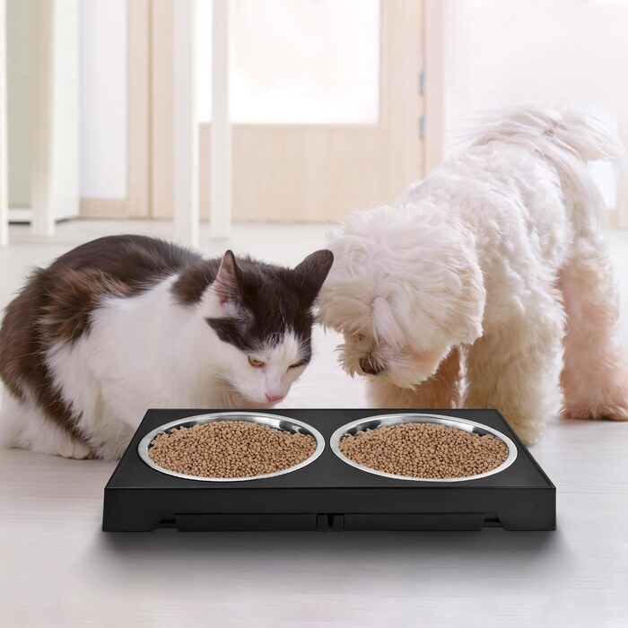 Підвищена годівниця для собак та котів, складна, регульована по висоті, для маленьких, середніх та великих порід