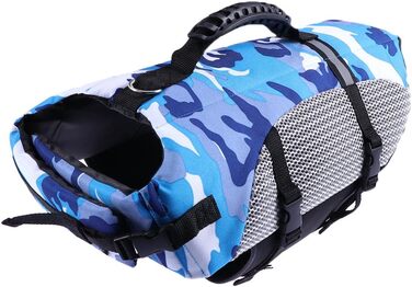 Рятувальний жилет для собак POPETPOP, регульований, дихаючий, з ручками та швидкою застібкою, XL, блакитний