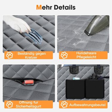 Кришка для автосидіння для собак JOEJOY, 135 x 144 см, сіра: захист від бруду, подряпин та води