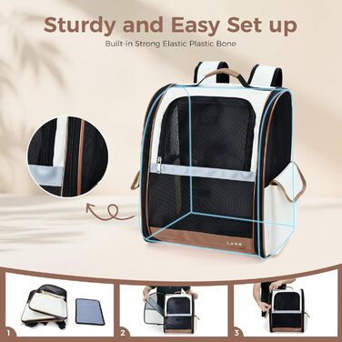 Рюкзак для собак та котів Lekespring (2-8 кг), сірий, з сіткою для прогулянок та подорожей