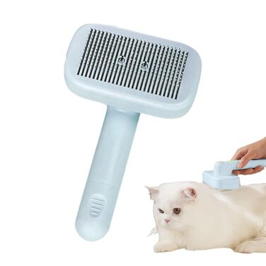 Іонна щітка для тварин: самоочищуючий гребінь з ABS та нержавіючої сталі | антистатичний інструмент для догляду з подвійним іонним генератором, 19 x 12 см | ідеально для собак та котів