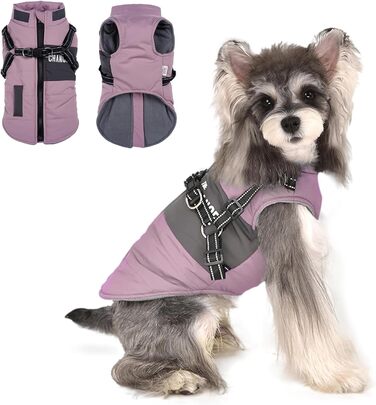 Зимовий одяг для собак: теплий одяг для цуценят та собак середніх розмірів (XXL, блакитний) з світловідбиваючим жилетом