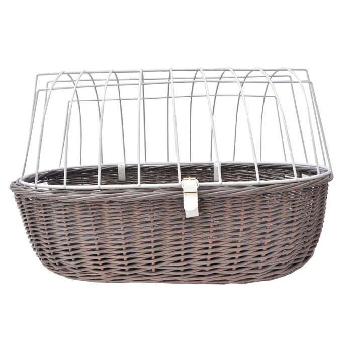 Корзина для велосипеда Aumüller з тримачем, кріплення до рульової колонки спереду - Вінтажний сірий