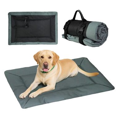 Водонепроникний килимок для собак, ортопедичний лежак для собак, для дому та на вулицю, великі та середні породи (сірий)