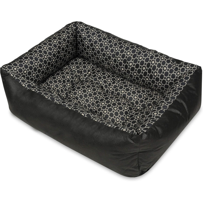 Ліжко для собак SuperKissen24: корзина, диван, ліжко для маленьких, середніх та великих собак. Легко миється, розмір M, чорний та сірий (Louis Schwarz, 70x55 см, 1 шт.)
