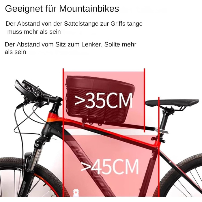 Фарбований кошик для собак на велосипед до 7.5 кг, 39 × 23 × 25 см, водонепроникний, знімний, дихаючий, для собак та котів